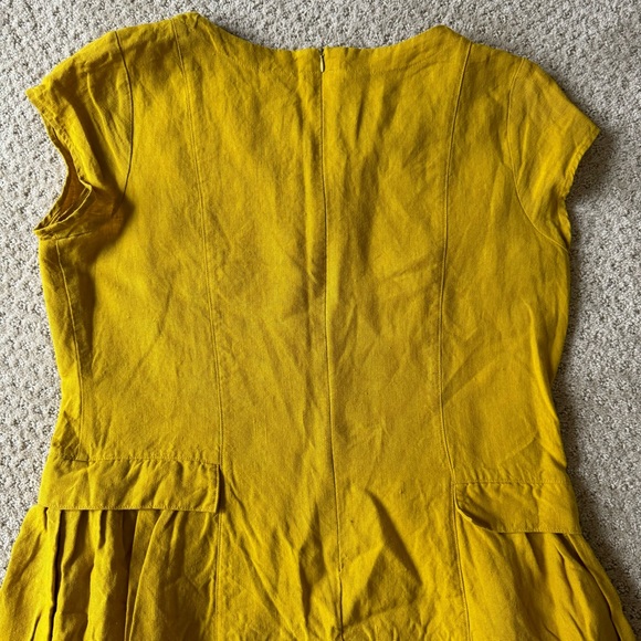 Baltic Linen | Handmade Yellow Relaxed Fit Summer Linen Sundress | Size EU 42 - Picture 5 of 8